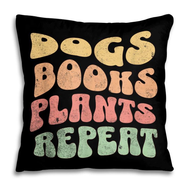 Colorful Dogs Books Plants Repeat Pillowcase
