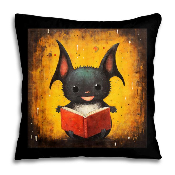 Colorful Sketch Oil Painting Of A Bat Reading Book Pillowcase Colorful Sketch Oil Painting Of A Bat Reading Book Pillowcase