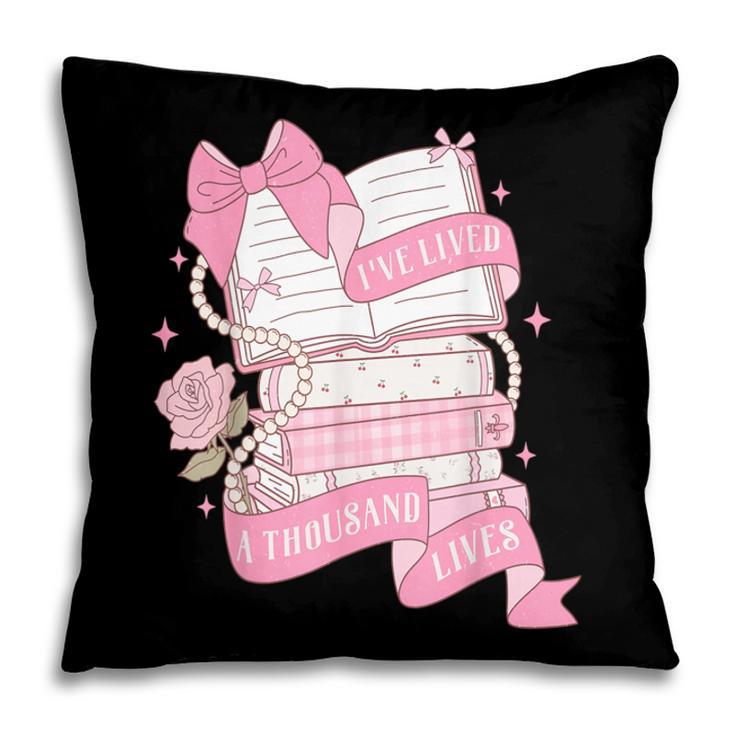 Coquette Reading Book Lover Pink Bow Bookish Mom & Daughter Pillowcase