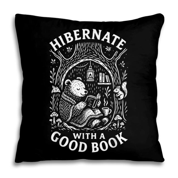 Cozy Bear Reading Hibernate With a Book Pillowcase