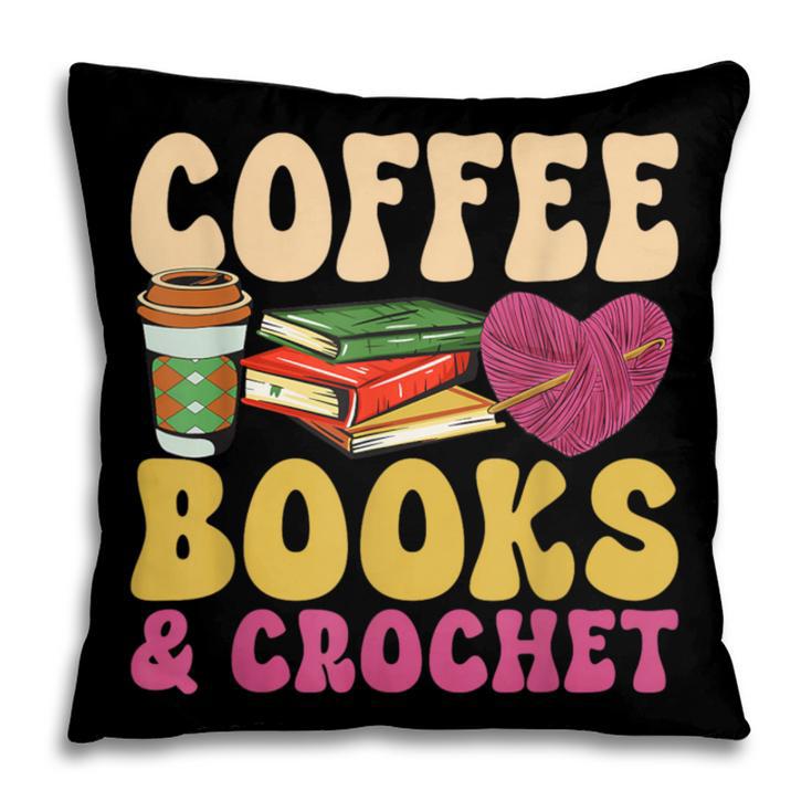 Crochet Coffee Reading Books Crocheter Crocheting Pillowcase