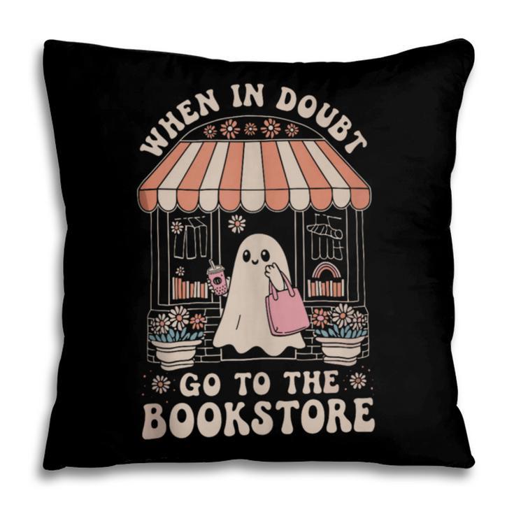 Cute Bookstore Ghost Retro Women Book Lovers Pillowcase