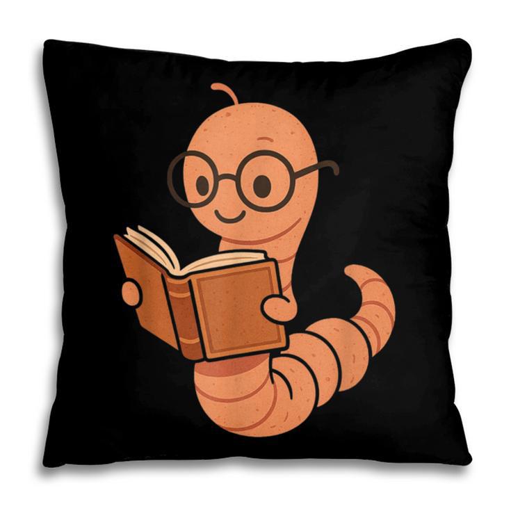 Cute Bookworm Worm Reading Book Glasses Nerdy Pillowcase