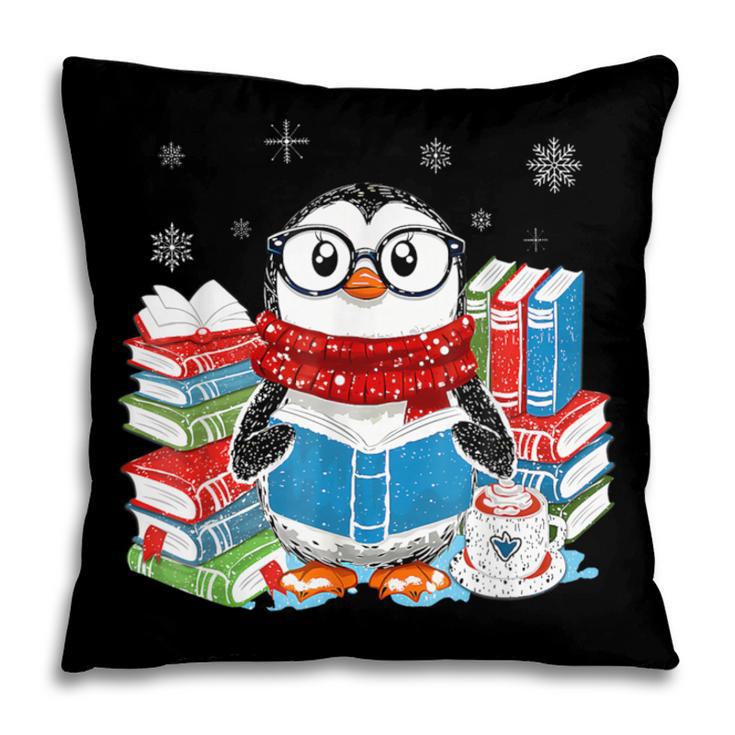 Cute Christmas A Penguin Reading Book Snowflake Hot Teacher Pillowcase Cute Christmas A Penguin Reading Book Snowflake Hot Teacher Pillowcase