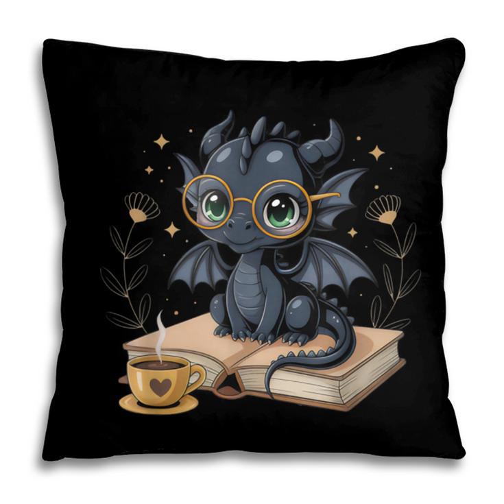 Cute Dragon Books Flower Bookworm Book Lover Pillowcase Cute Dragon Books Flower Bookworm Book Lover Pillowcase