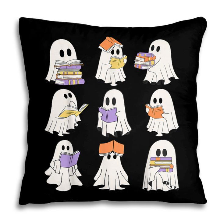Cute Ghost Reading Books Teacher Halloween Reading Men Women Kids Pillowcase