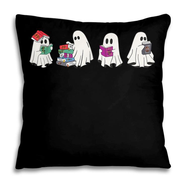 Cute Ghosts Reading Books Lover Spooky Season Halloween Pillowcase