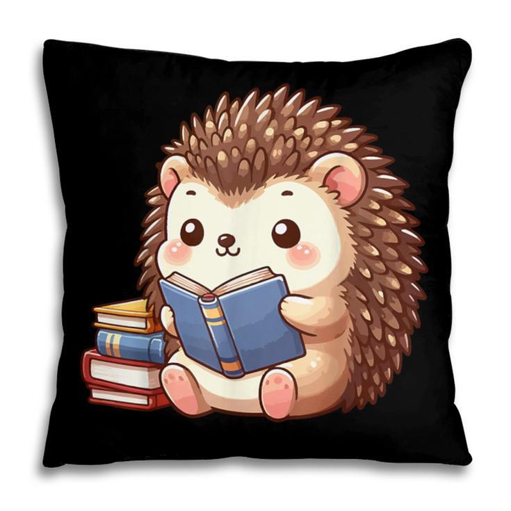 Cute Hedgehog Book Lover Readers Animal Reading Pillowcase