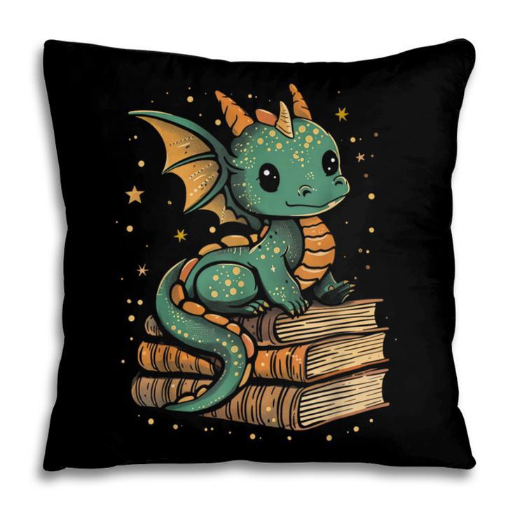 Cute Kawaii Dragon Fantasy Book Lover Book Nerd Pillowcase