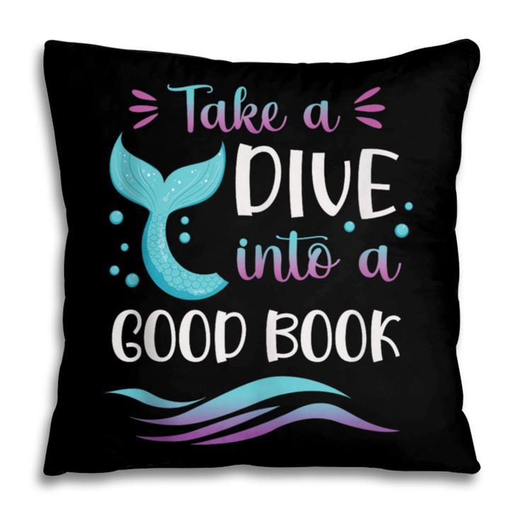 Cute Mermaid Librarian Teacher Dive Into A Good Book Reading Pillowcase