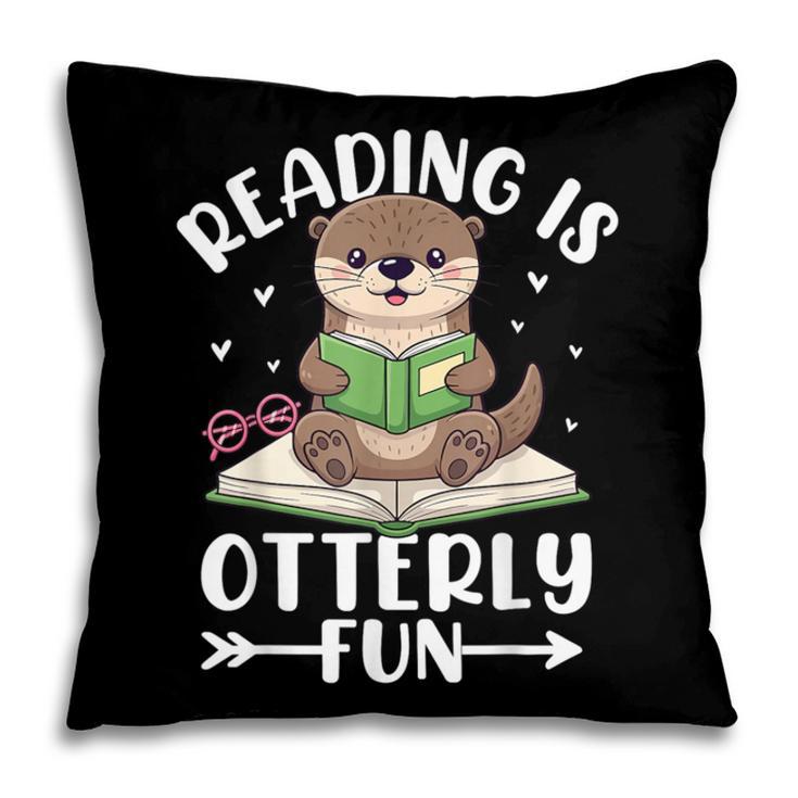 Cute Otter Reading Book Lover Sea Otters Animal Lover Pillowcase