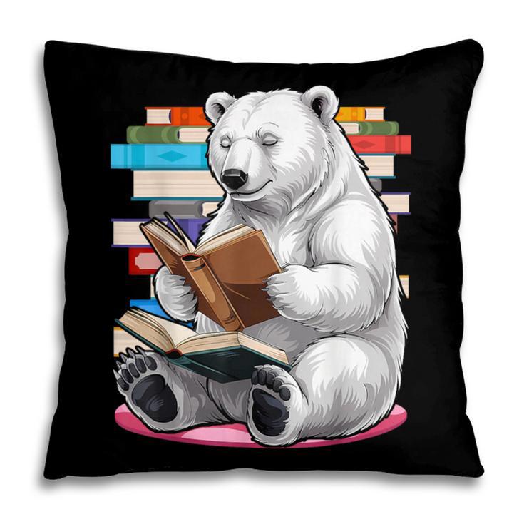 Cute Polar Bear Is Reading a Book Reading Polar Bear Pillowcase