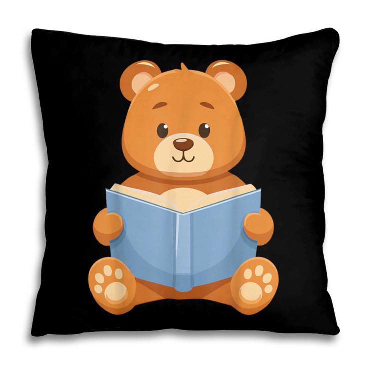 Cute Teddy Bear Reading Book Adorable For Readers Pillowcase