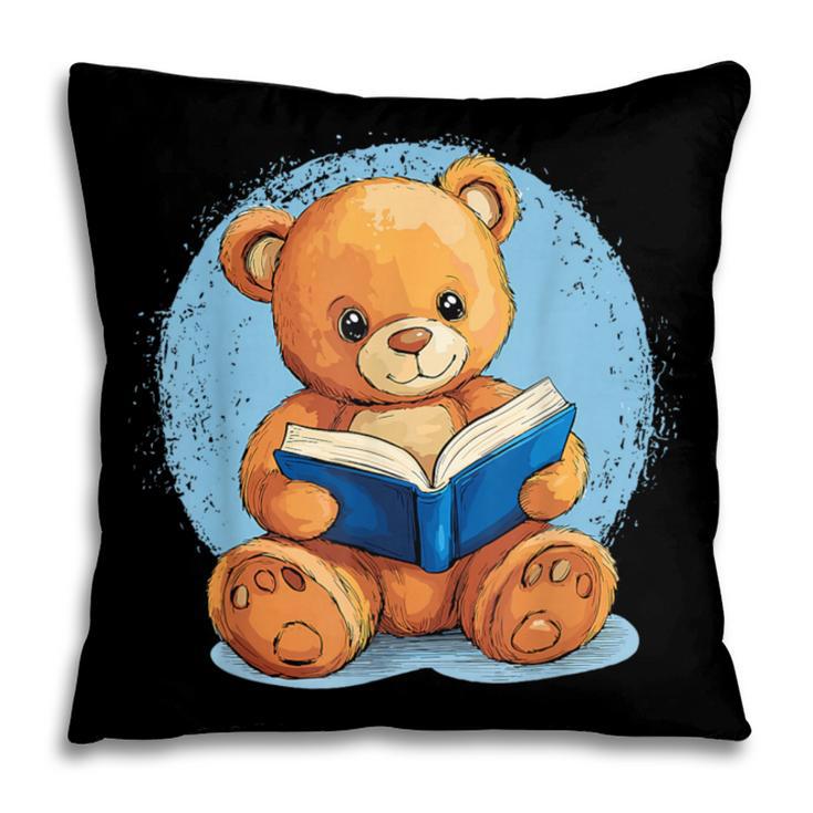 Cute Teddy Bear Reading Book Fun Pillowcase