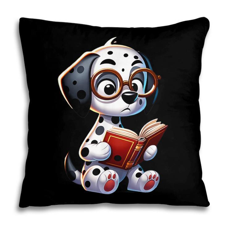 Dalmatian Reading a Book Dog Pillowcase