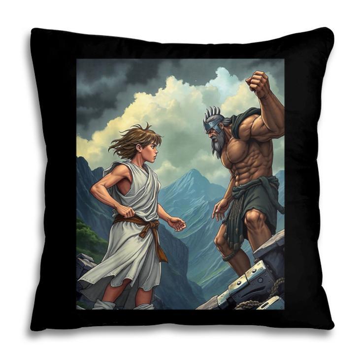 David And Goliath Bible Book Of Samuel King David Comic Pillowcase