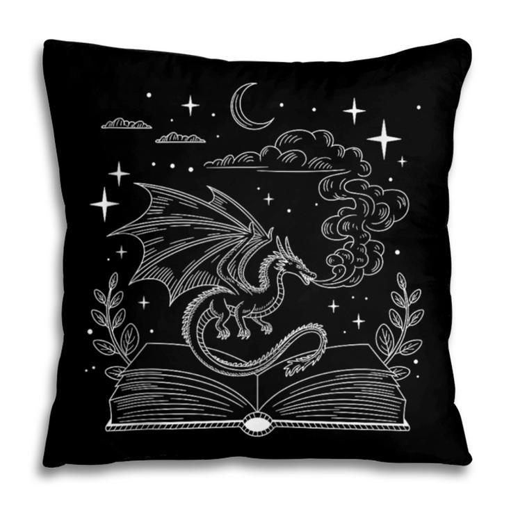 Dragon Flying Out Of Book Lover Bookworm Fantasy Novels Pillowcase