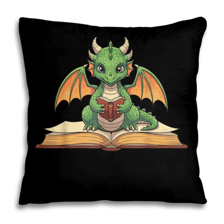 Dragon Reading Book Bookworm Pillowcase