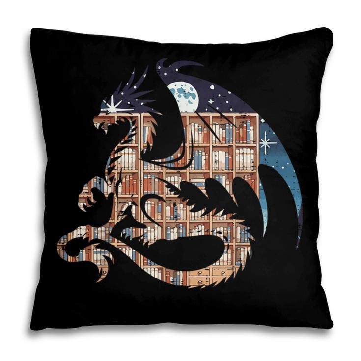 Dragon Silhouette Books Librarian Bookworm Women Men Kids Pillowcase