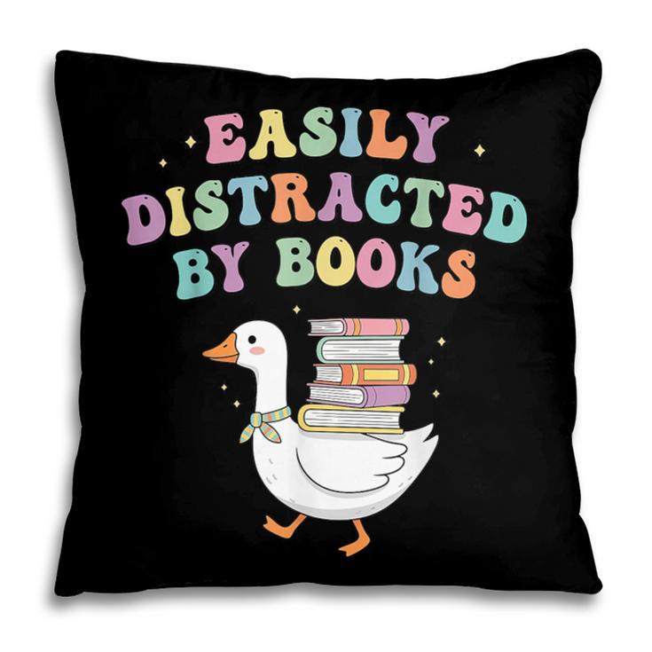 Easily Distracted By Books Silly-Goose Bookish Library Read Pillowcase