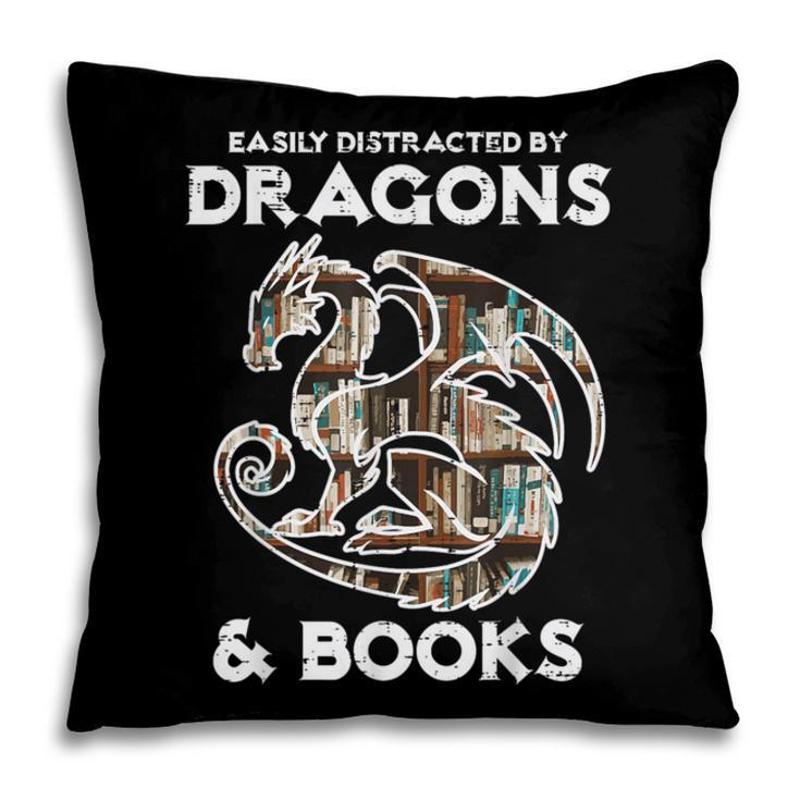 Easily Distracted By Dragons Books Bookworm Women Men Kids Pillowcase Easily Distracted By Dragons Books Bookworm Women Men Kids Pillowcase