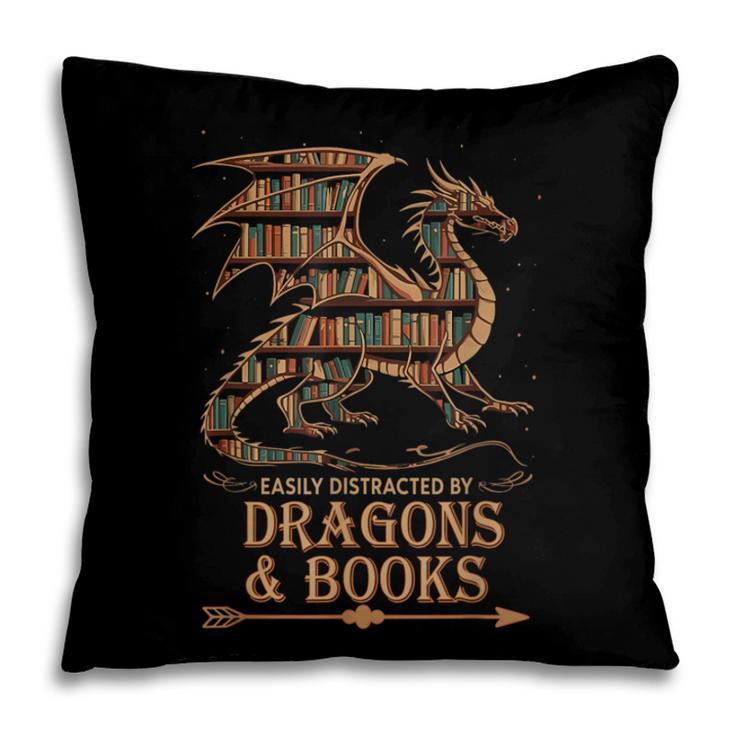 Easily Distracted By Dragons And Books Library Dragon Lover Pillowcase Easily Distracted By Dragons And Books Library Dragon Lover Pillowcase
