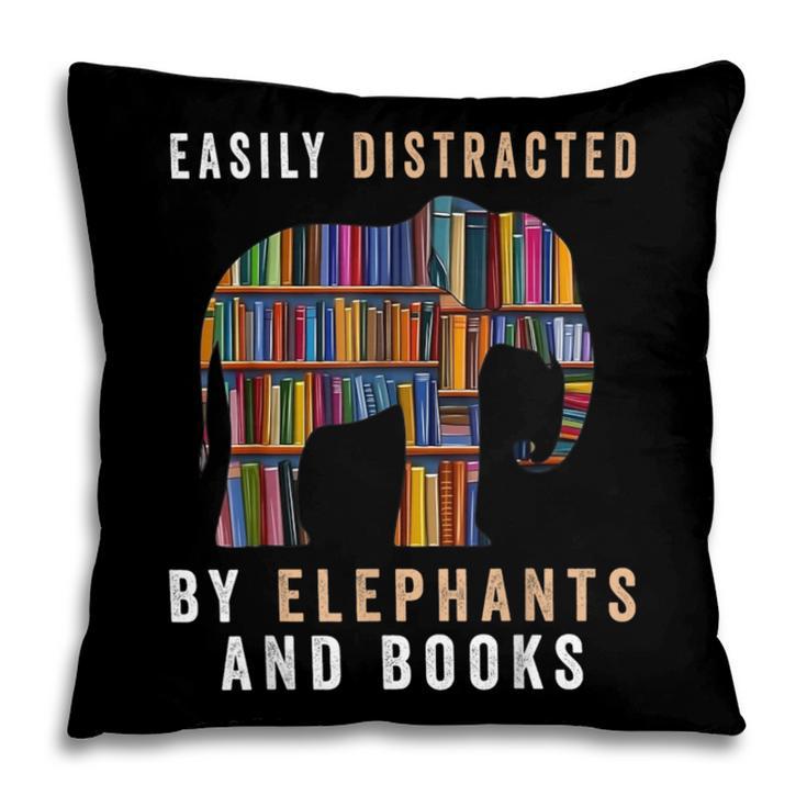 Easily Distracted By Elephants And Books Elephant Pillowcase