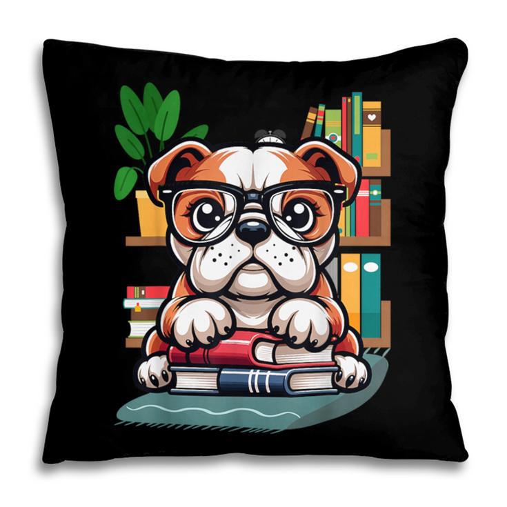 English Bulldog Reading a Book Dog Pillowcase English Bulldog Reading a Book Dog Pillowcase