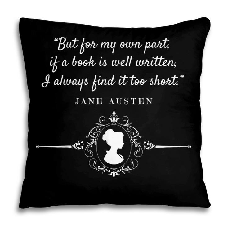 -Expectations Literary Book Club-J Jane Austen Poet Writer Mr Darcy Romantic Quote Pillowcase