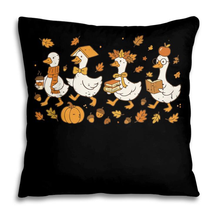 Fall Goose Reading Book Teacher Autumn Pumpkin Cozy Season Pillowcase