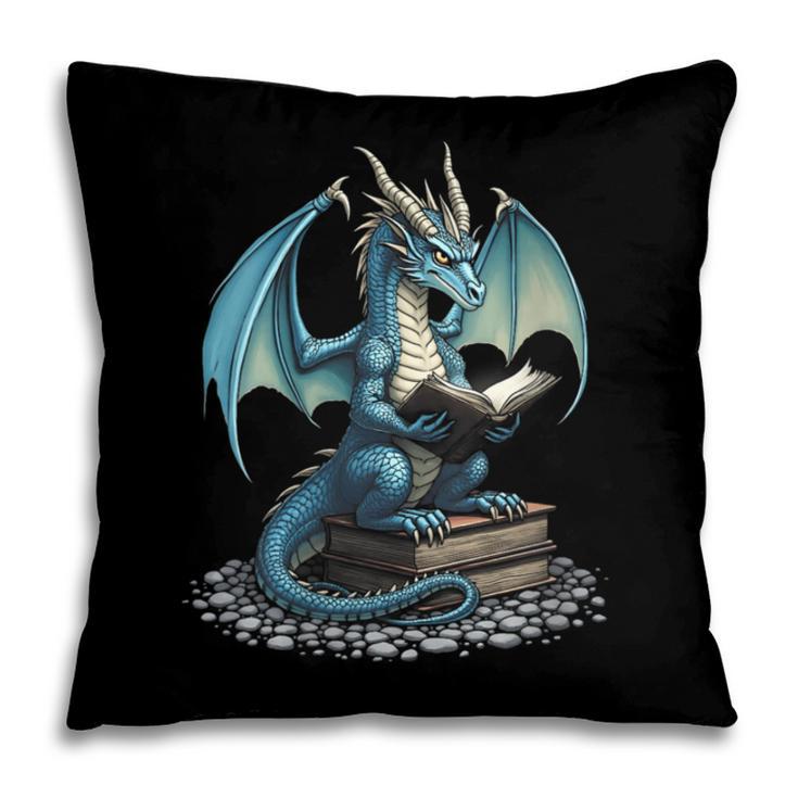 Fantasy Dragon Reading Magical Book Lover Halloween Vibes Pillowcase