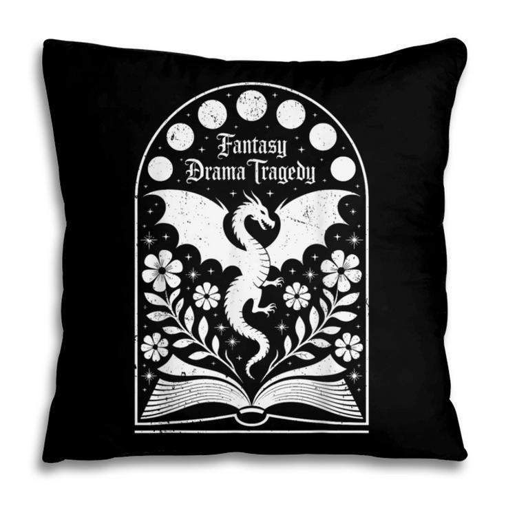 Fantasy Drama Tragedy Dragon Book Magic Gothic Moon Phases Pillowcase