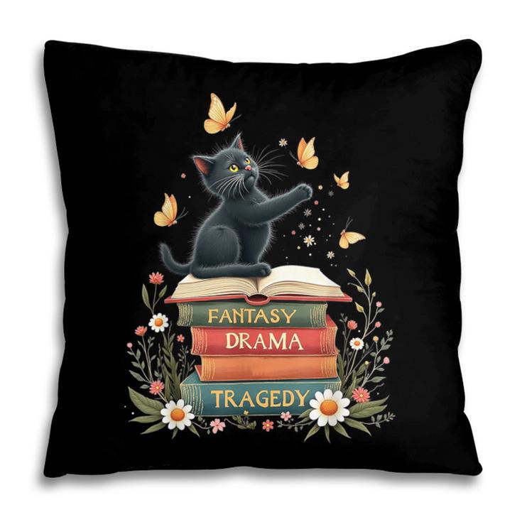 Fantasy Drama Tragedy Reading Lover Book Cat Humor Pillowcase Fantasy Drama Tragedy Reading Lover Book Cat Humor Pillowcase