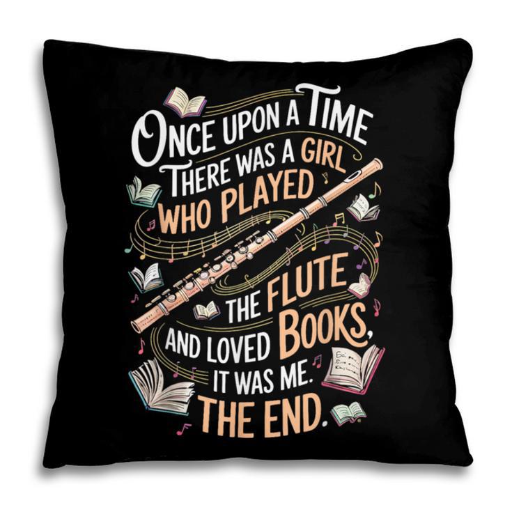 Flute And Books Marching Band Musician Flutist Flute Player Pillowcase