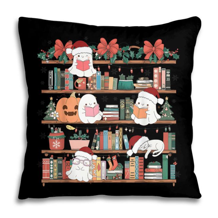 Ghost Christmas Reading Book Lover Library Christmas Teacher Pillowcase