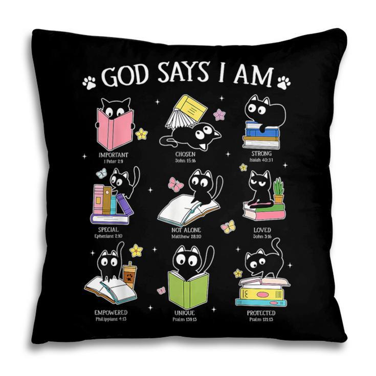 God Says I Am Cat Book Lover Christian Cute Jesus Girls Kids Pillowcase God Says I Am Cat Book Lover Christian Cute Jesus Girls Kids Pillowcase