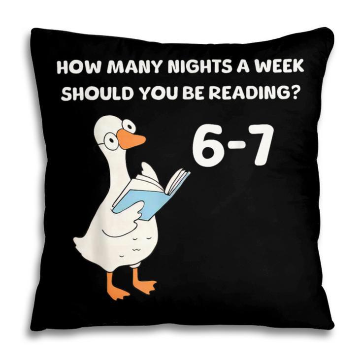 Goose Reading 67 Six Seven Meme Teacher Book Lover Pillowcase