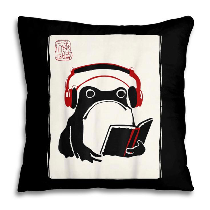 Grumpy Frog Books Music Kawaii Ink Japanese Pillowcase