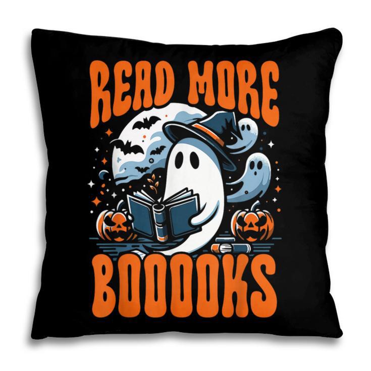 Halloween Book Lover Ghost Boo Pun Read More Boooks Pillowcase