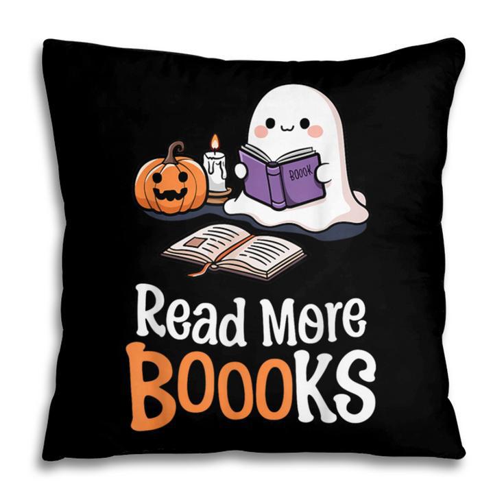 Halloween Teacher Women Cute Reading Ghost Read More Books Pillowcase