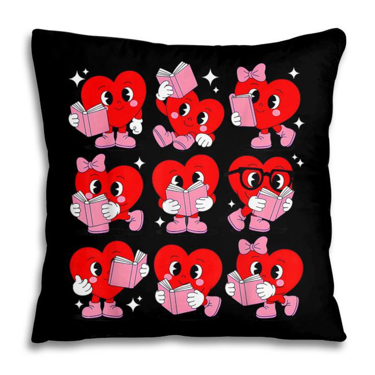 Heart Reading Books Valentine Teacher Boys Girls Book Lover Pillowcase