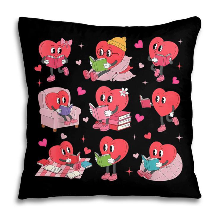 Hearts Reading Book Lovers All Booked For Valentine Pillowcase