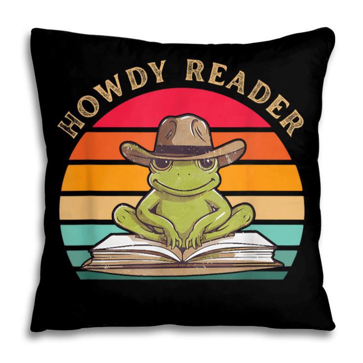 Howdy Reader Frog Reading Book Vintage Pillowcase