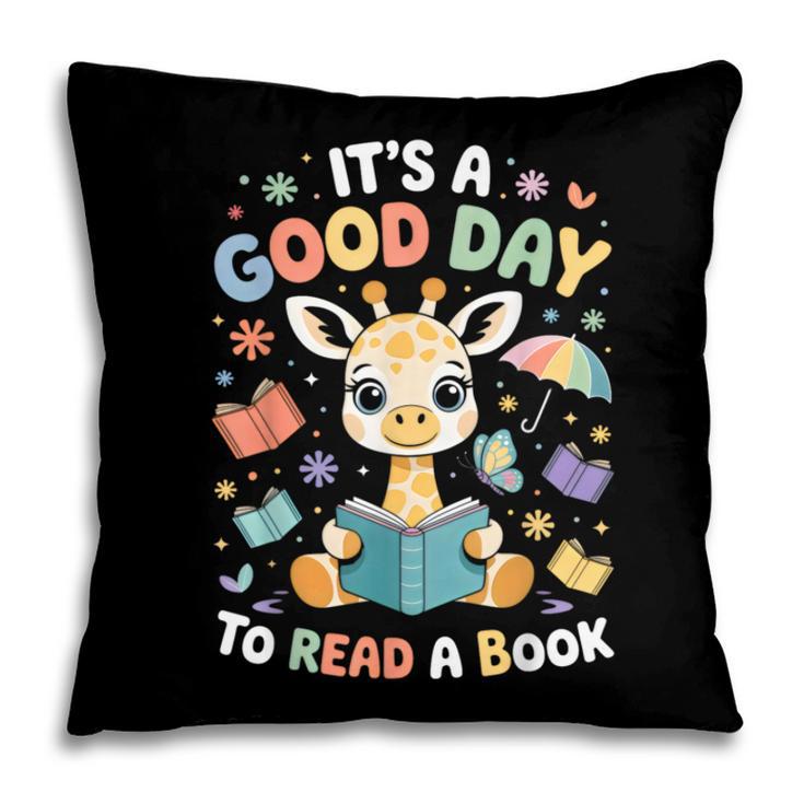 It's a Good Day To Read a Book Cute Giraffe Pillowcase