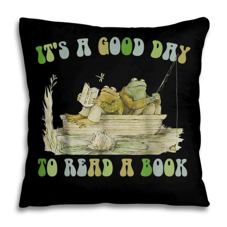 It's A Good Day To Read A Book Shirt Frog Reading Book Pillowcase