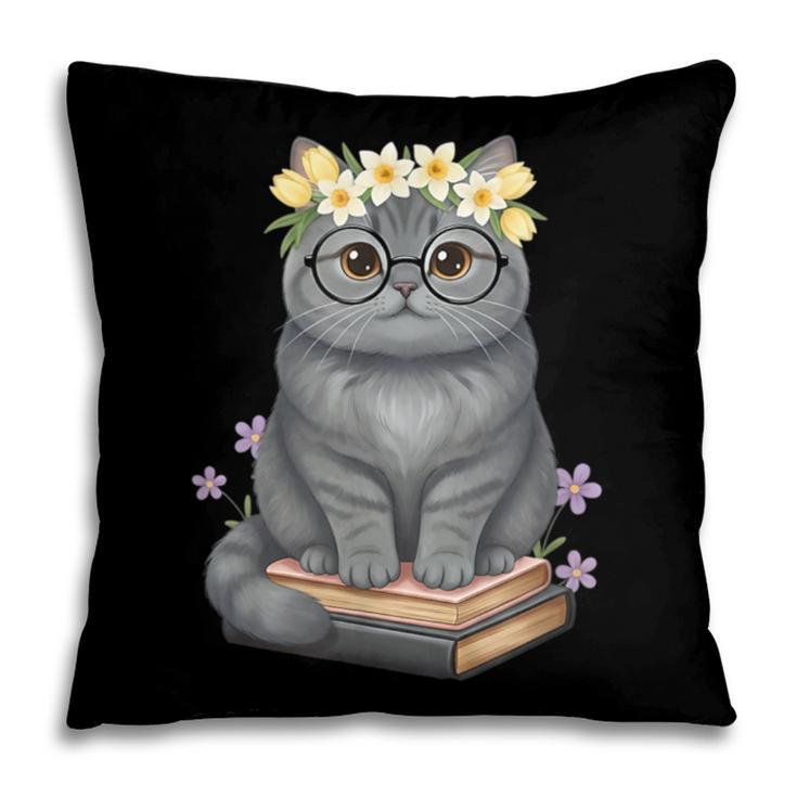 Just A Girl Who Loves Cats & Books Bookish Women Pillowcase