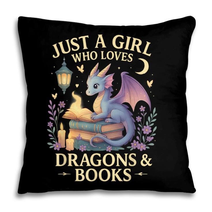 Just a Girl Who Loves Cute Dragons And Books Pillowcase
