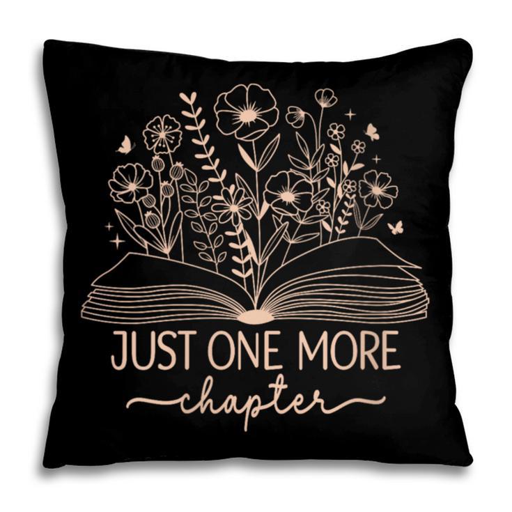 Just One More Chapter Bookish Book Reading Teal Beige Pillowcase