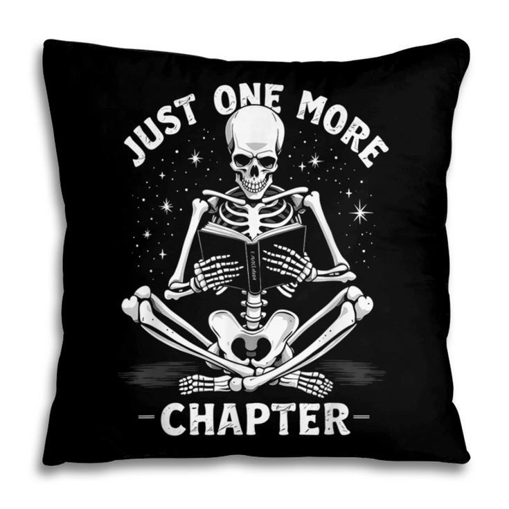 Just One More Chapter Skeleton Reading Bookworm Pillowcase