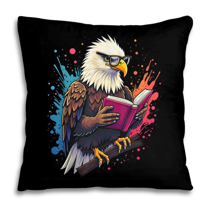 Kawaii Eagle Reads Book Reading Library Book Bookworm Pillowcase